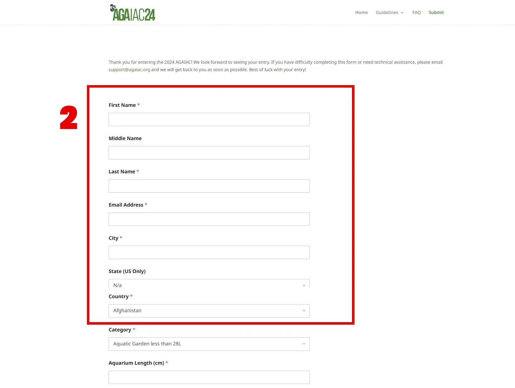 How to submit AGAIAC